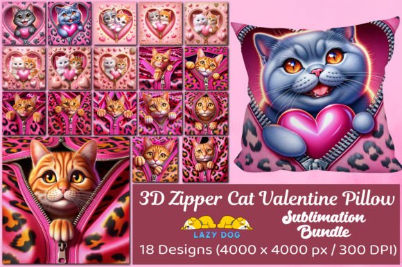 3D Sublimation Zipper Cat Valentine's Day Pillow Bundle: A Designer's Guide