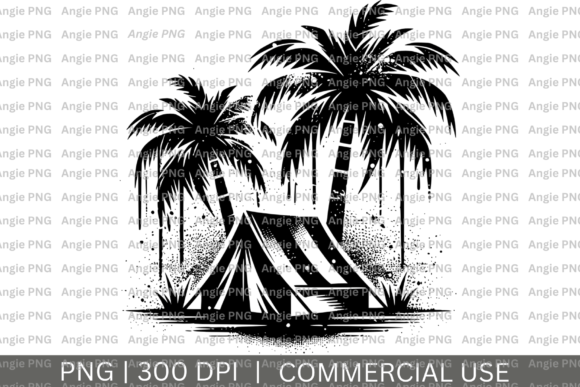 Camping Tent on Beach Clipart: A Versatile Design Asset