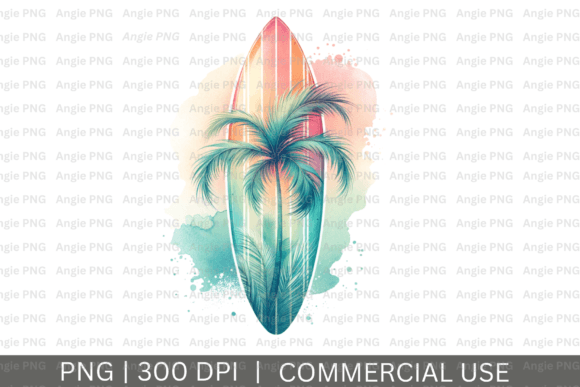 Creative Uses for Your Watercolor Pastel Surfboard PNG Clipart