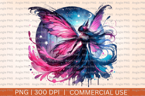 Enchant Your Projects with the Pink Gothic Watercolor Fairy Witch PNG