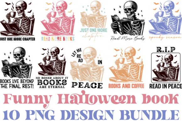 Funny Halloween Book PNG Bundle for Creative Projects