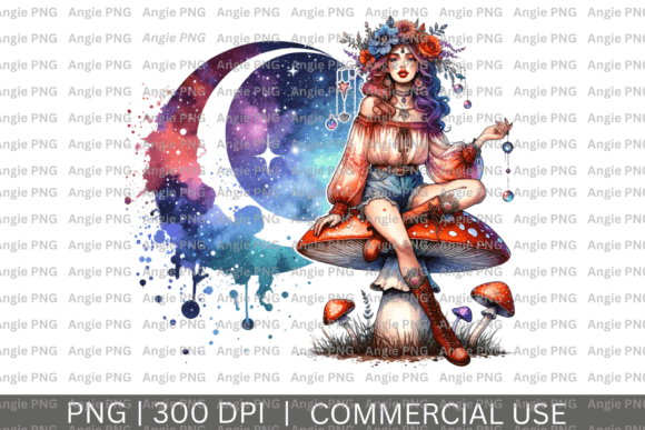 Halloween Boho Witch PNG Clipart: A Creative Asset