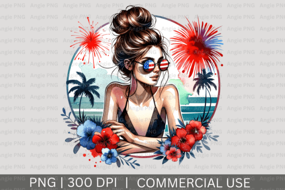 Messy Bun 4th of July PNG Clipart: A Creative Asset Guide