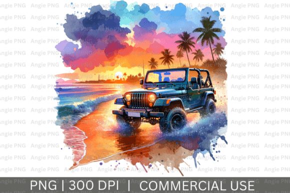 Summer Car on Beach PNG Clipart: Your Go-To Design Asset