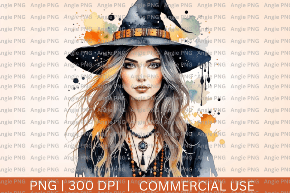 Unleash Your Inner Spellcaster with Watercolor Witch Halloween PNG Clipart